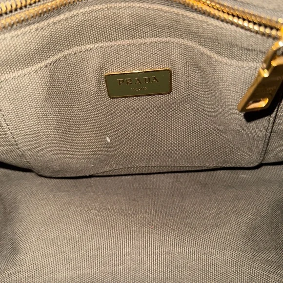 Prada Olive Green Canvas Tote Bag - Picture 7 of 8
